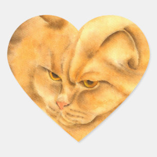 Pegatina En Forma De Corazón Mi ginger gato favorito