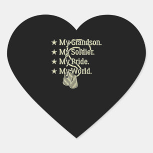 Pegatina En Forma De Corazón Mi nieto mi héroe militar orgulloso abuelo milita