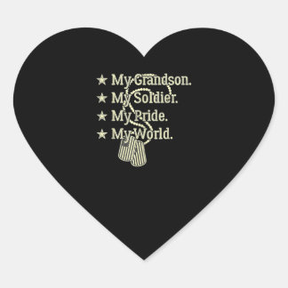 Pegatina En Forma De Corazón Mi nieto mi soldado héroe orgulloso abuelo militar
