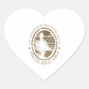Pegatina En Forma De Corazón Mi nieto tiene tu orgulloso regalo militar
