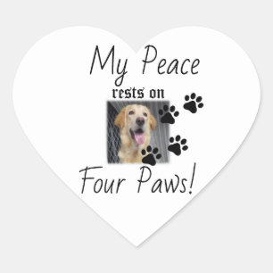 Pegatina En Forma De Corazón Mi paz descansa en cuatro varas - Cute Pet Lover C