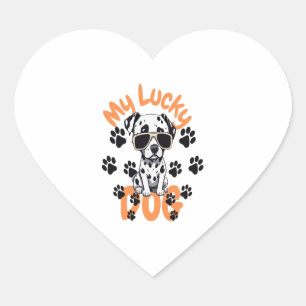 Pegatina En Forma De Corazón Mi perro afortunado