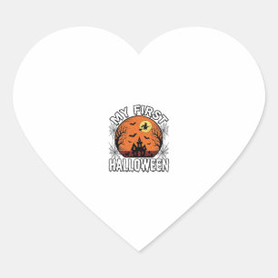Pegatina En Forma De Corazón Mi Primer Halloween Diseño de Camiseta Vintage par