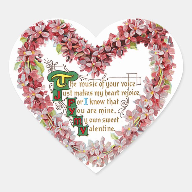 Pegatina En Forma De Corazón Mi propio Valentine dulce (Anverso)