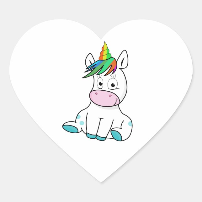 Pegatina En Forma De Corazón Mi unicornio lindo (Anverso)
