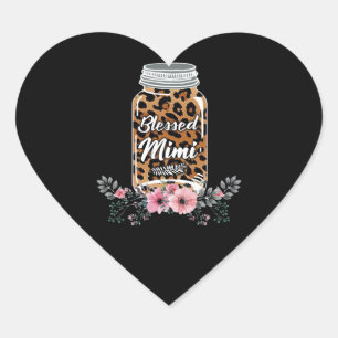 Pegatina En Forma De Corazón Mimi Gift Bendito regalo Mimi Flower Mimi Lover