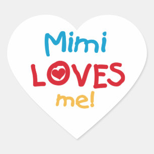 Pegatina En Forma De Corazón Mimi me ama camisetas y regalos