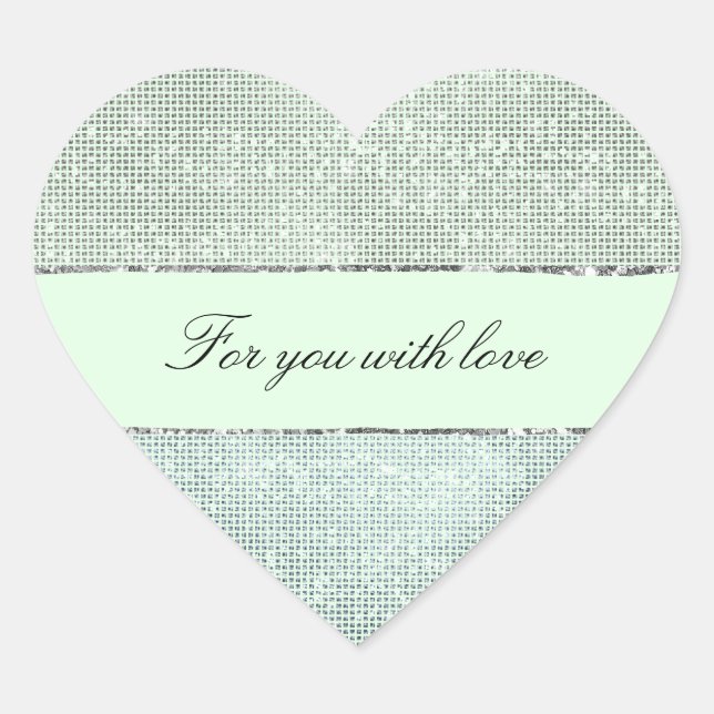 Pegatina En Forma De Corazón Mint Sparkle (Anverso)