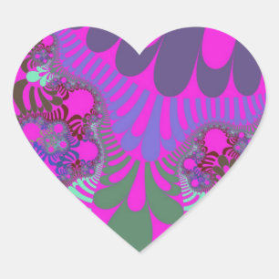 Pegatina En Forma De Corazón Mod de lavanda rosa