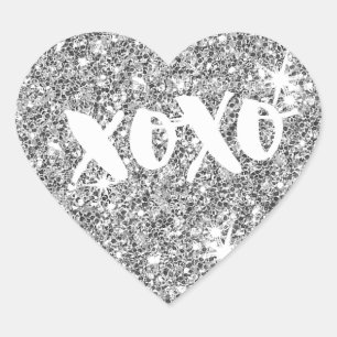 Pegatina En Forma De Corazón MODA AMOR XOXO CORAZÓN purpurina de imitación de p