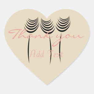 Pegatina En Forma De Corazón Moda Arte de tinta Gracias Pegatina