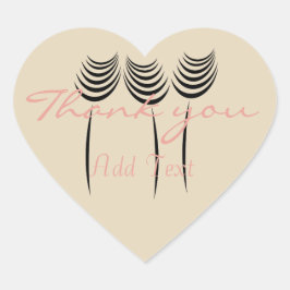 Pegatina En Forma De Corazón Moda Arte de tinta Gracias Pegatina