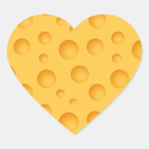Pegatina En Forma De Corazón Modelo amarillo del queso