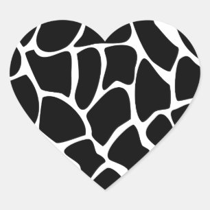 Pegatina En Forma De Corazón Modelo del estampado de girafa. Diseño del