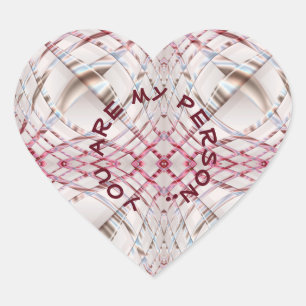 Pegatina En Forma De Corazón Modelo irregular dinámico rosado abstracto