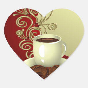 Pegatina En Forma De Corazón Modern Coffee Lover
