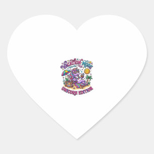 Pegatina En Forma De Corazón Modo de Vacaciones de Unicornio Edición Unicornio