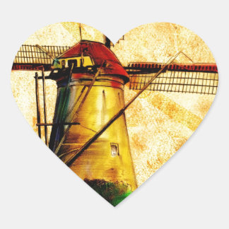 Pegatina En Forma De Corazón Molino de viento F021