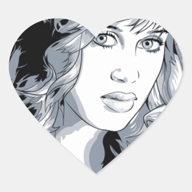 Pegatina En Forma De Corazón Molly Cyrus Hot Chick (Anverso)