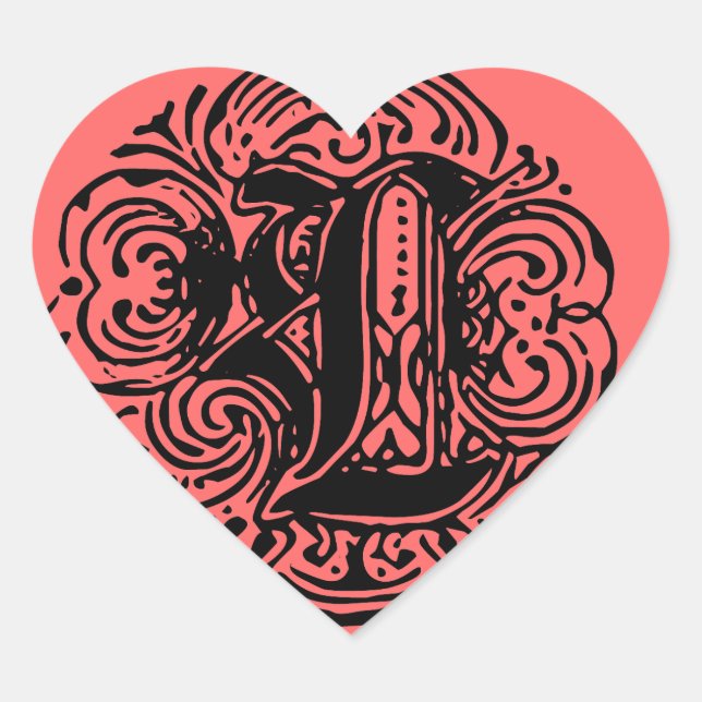 Pegatina En Forma De Corazón Monarquia "L" (Anverso)