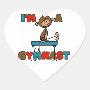 Pegatina En Forma De Corazón Mono Soy gimnasta