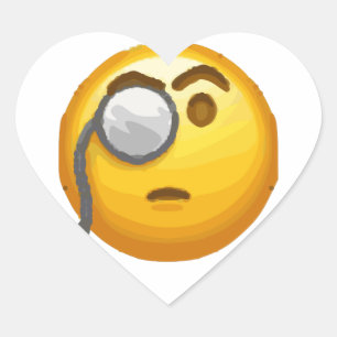 Pegatina En Forma De Corazón monóculo de emoji