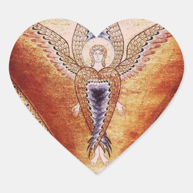 Pegatina En Forma De Corazón Monograma ANGEL MOSAICO (Anverso)