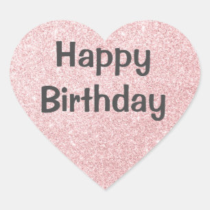 Pegatina En Forma De Corazón Monograma de esparkles Rosa de oro de moda y moda 