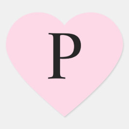 Pegatina En Forma De Corazón Monograma Presidente Rosado
