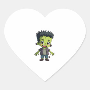 Pegatina En Forma De Corazón Monstruo de Frankenstein - Personalizado de Hallow