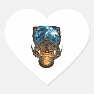 Pegatina En Forma De Corazón Monstruo de Halloween