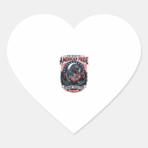 Pegatina En Forma De Corazón Monstruo Patriótico del Pantano Horror Old Glory P