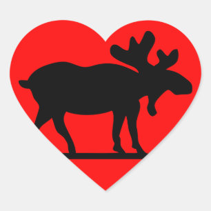 Pegatina En Forma De Corazón Moose on Loose