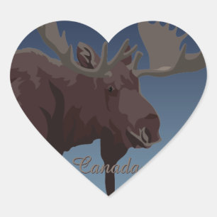 Pegatina En Forma De Corazón Moose Pegatinas Personalizado Canada Moose Pegatin
