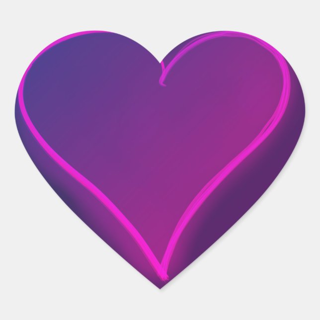 Pegatina En Forma De Corazón Morado flotante (Anverso)