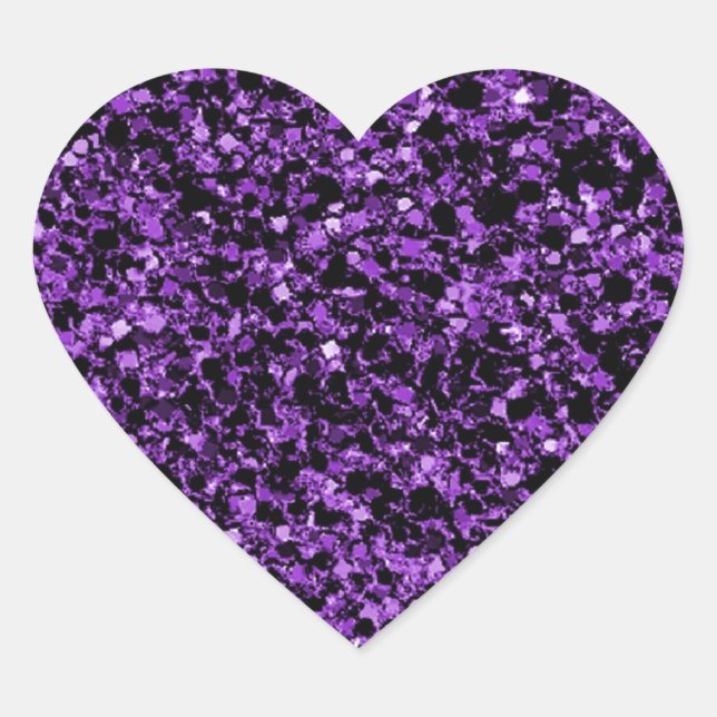 Pegatina En Forma De Corazón morado purpurina (Anverso)