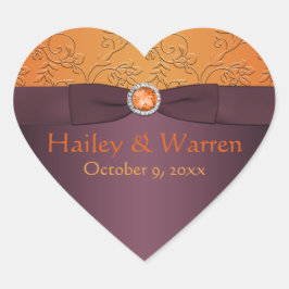 Pegatina en forma de corazón morado y angerino