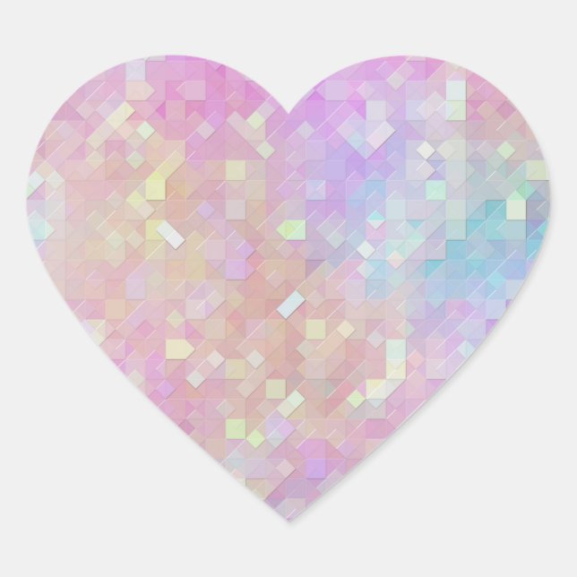 Pegatina En Forma De Corazón mosaico de chispa holo: (Anverso)
