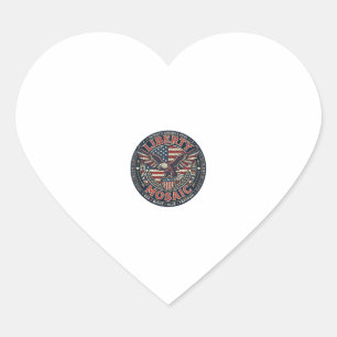 Pegatina En Forma De Corazón Mosaico Liberty Patriótico Mosaico Patriótico Vint