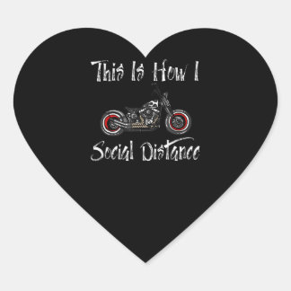 Pegatina En Forma De Corazón Motociclismo de distancia social