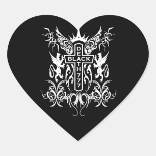 Pegatina En Forma De Corazón Muerte negra 777 - Cruz