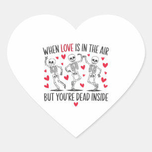 Pegatina En Forma De Corazón muerto dentro del esqueleto antivalentino amor cor