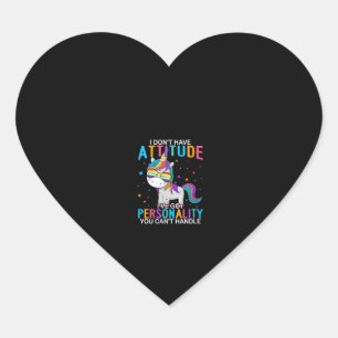 Pegatina En Forma De Corazón Mujeres No Tengo Actitud Tengo Personalidad