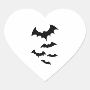 Pegatina En Forma De Corazón murciélago halloween