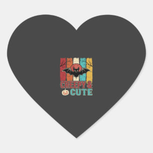 Pegatina En Forma De Corazón Murciélago Retro Gráfico Espeluznante Lindo de Hal