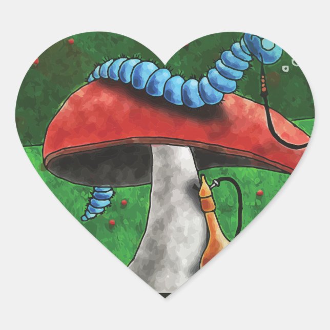 Pegatina En Forma De Corazón Mushroom mágico (Anverso)