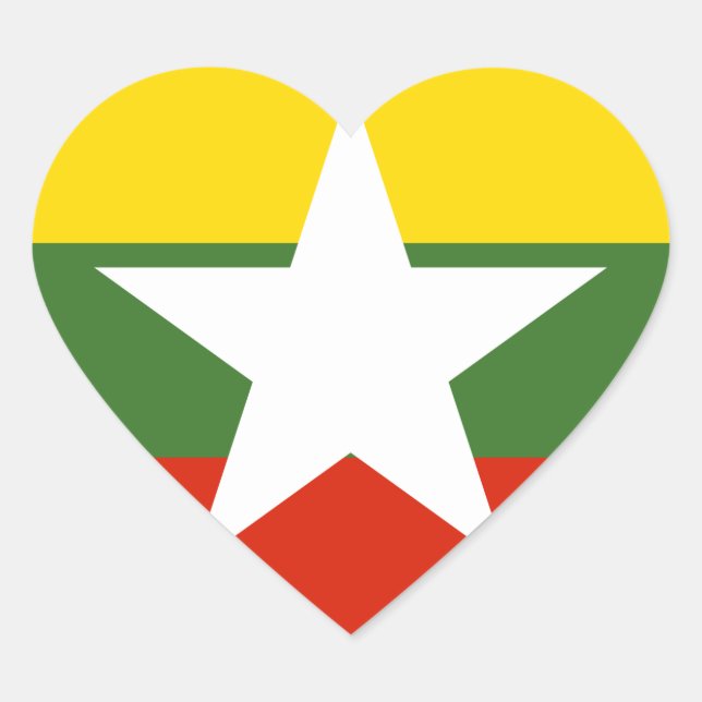 Pegatina En Forma De Corazón myanmar (Anverso)