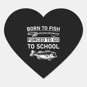 Pegatina En Forma De Corazón nacido de peces obligados a ir a la escuela