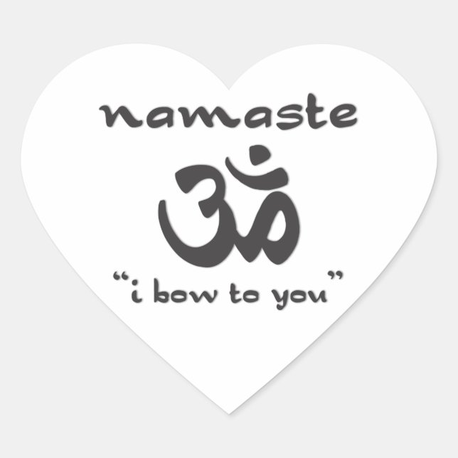 Pegatina En Forma De Corazón Namaste - Te Inclino (Anverso)