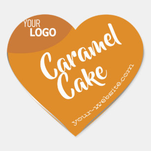 Pegatina En Forma De Corazón Naranja Caramel Silver Frame Plantilla de diseño